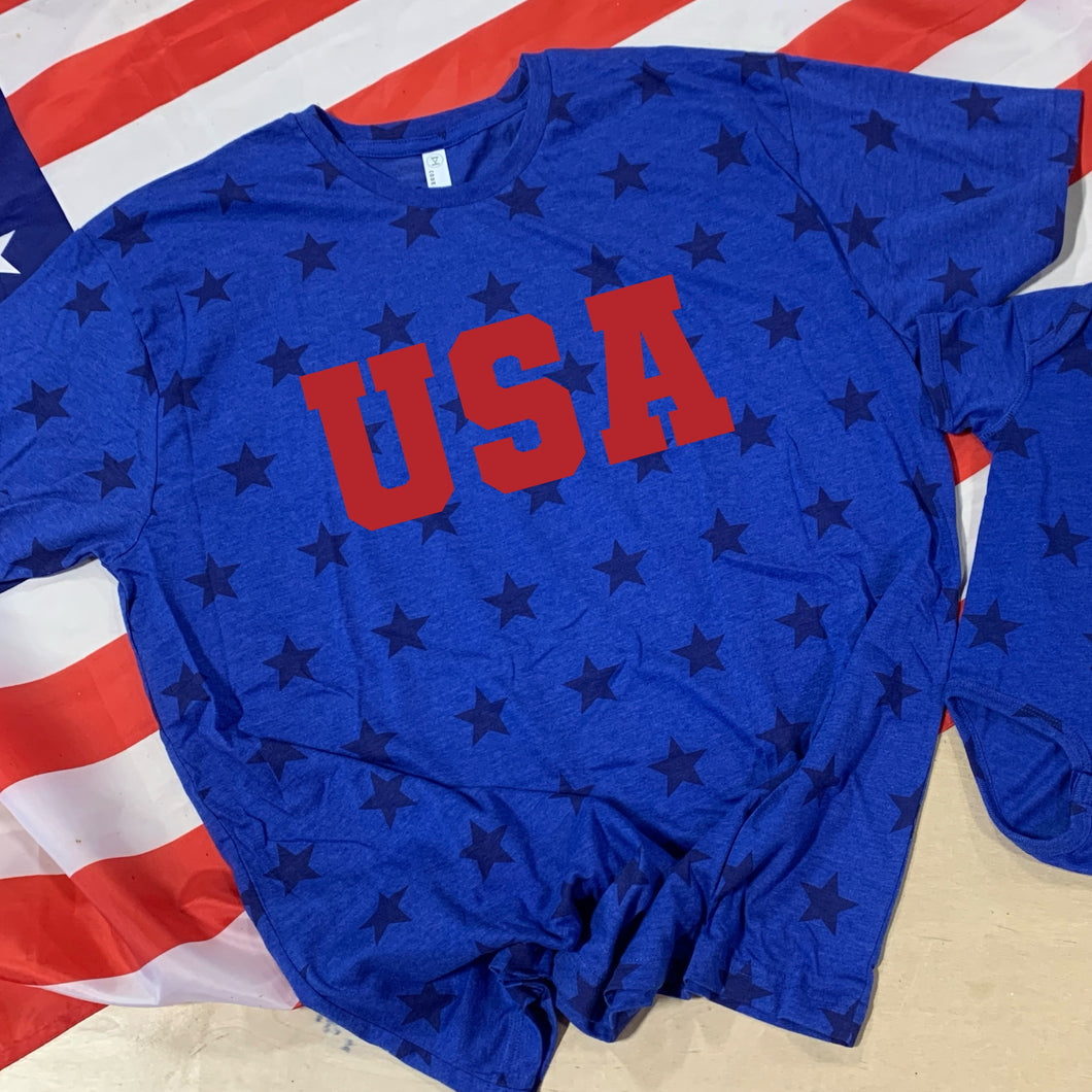 USA Full Fill - Red Puff Print