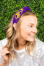 Load image into Gallery viewer, Paw Print Headband - Purple / Gold