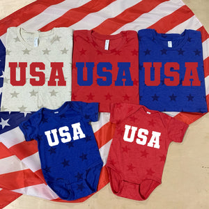 USA Full Fill - Blue Puff Print