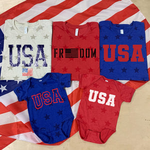 USA Full Fill - Blue Puff Print