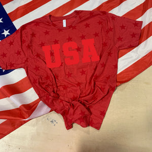 USA Full Fill - Red Puff Print