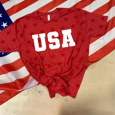 USA Full Fill - White Puff Print