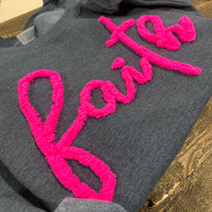 Faith - Chenille Yarn Embroidery