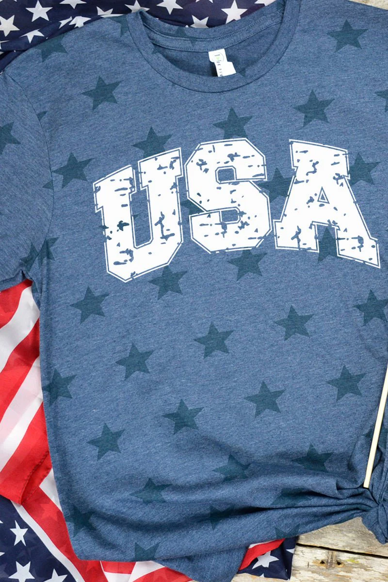 Distressed USA - White Ink