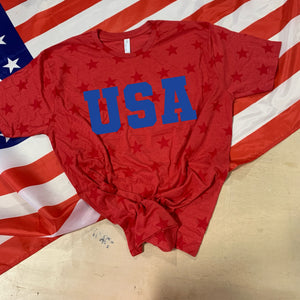 USA Full Fill - Blue Puff Print