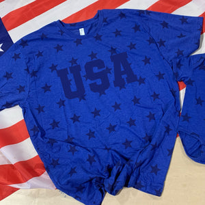 USA Full Fill - Blue Puff Print