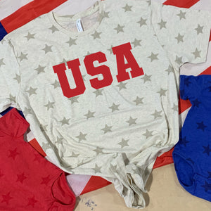 USA Full Fill - Red Puff Print