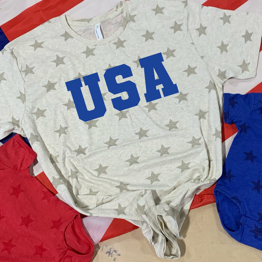 USA Full Fill - Blue Puff Print