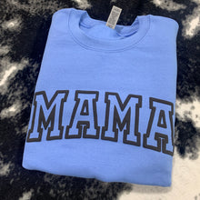 Load image into Gallery viewer, Mama - Design 1 (Bold) (Full Front) Kids Names (On Sleeve) - Puff Print