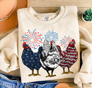 Red White & Blue Chickens