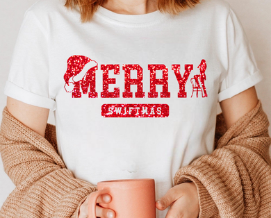 Merry Swiftmas w/ Red Glitter Print