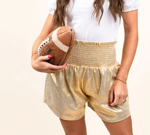 Metallic Smocked Shorts