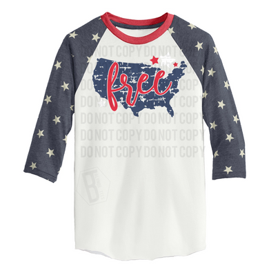 U.S.A. Free - Stars Raglan