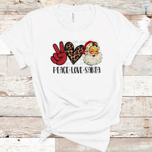 Load image into Gallery viewer, Peace Love Santa w/ Glitter &amp; Leopard