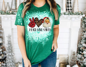 Peace Love Santa w/ Glitter & Leopard
